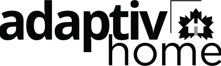 Myforte4seniors Logo of Adaptive Home, featuring the company name in bold with a maple leaf symbol.